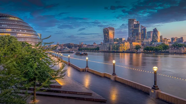 dome, skyline, cityscape, urban, buildings, structures, facade, architecture, modern architecture, business district, illuminated, waterfront, lamp posts, london, city, england, river, nature, uk, english, capital, trees, boats, ship, twilight. Structured data markup for UK local businesses: schema types that matter